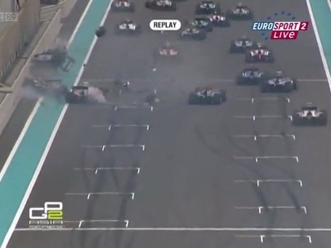 GP2 Asia Abu Dhabi 2011 huge crash start