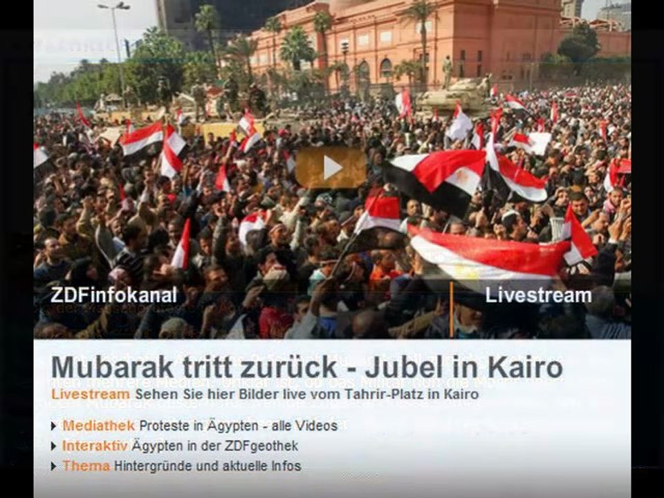 MUBARAK TRITT ZURÜCK