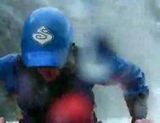 Crazy angle on this 65 foot huck off Mesa Falls