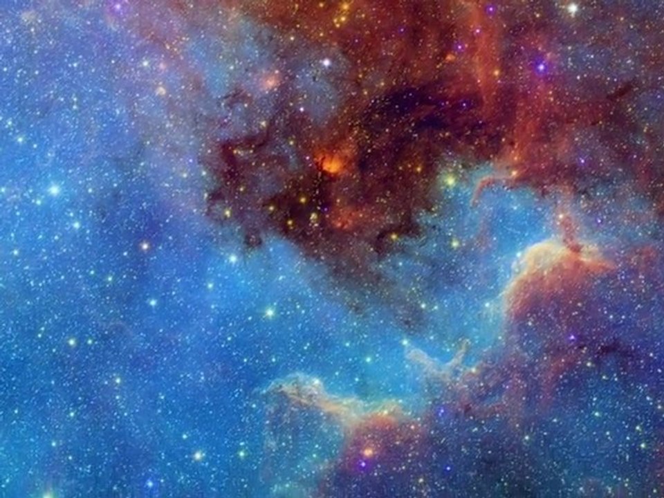 Nébuleuse Amérique du Nord dans le visible et l'infrarouge