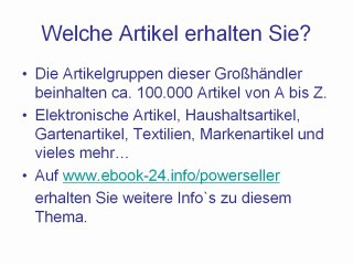 Großhändler und Import Adressen für Händler