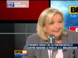 Le Pen (FN) face à Mélenchon (PG) sur RMC/BFM TV