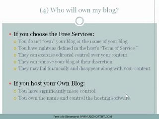 Blog Hosting Choices - Your place or mine