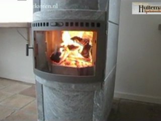 Houtkachel Victor brand met mooi vuur