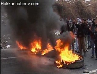 Göstericiler Hakkari-Şırnak yolunu kapattı