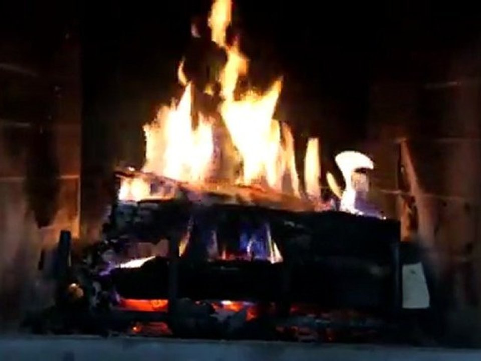 Burning Logs in Fireplace (1 hour in HD)(02s)