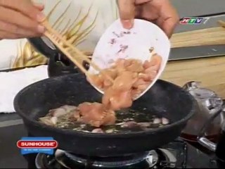 Bầu xào với thịt gà