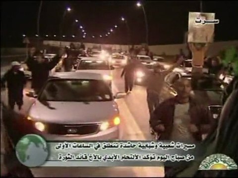 Libyan state TV shows pro-Kadhafi demos