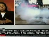 Maestros mantienen reclamos contra el gobierno de Calderón y la promoción a educación privada