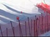 Werner Heel catches huge air during downhill run at Chamonix, World Cup 2008