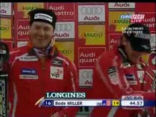 Bode Miller Wins 2008 Val D'Isere Super Combined (Slalom)
