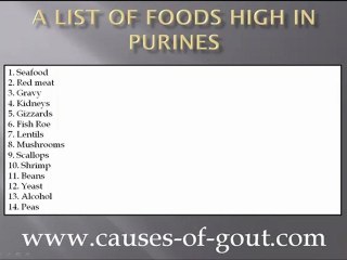 A List of foods high in purine