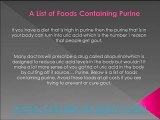 A List of Foods Containing Purine
