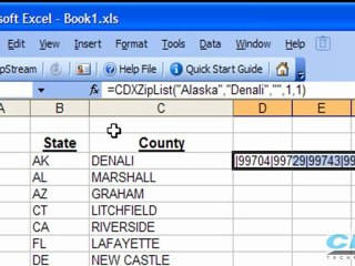 Zip Code List in Microsoft Excel