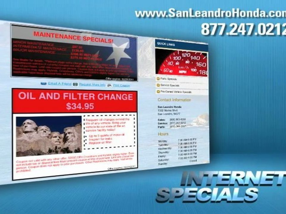 Honda Discount Oil Change Near Oakland CA ,