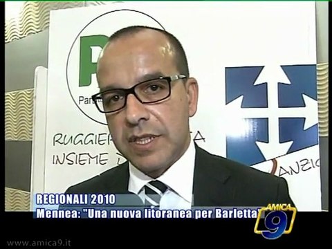 BARLETTA | Regionali 2010 | Ruggiero Mennea: Una nuova litoranea per Barletta