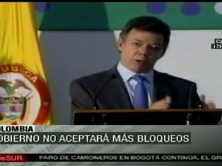 Gobierno colombiano no aceptará más bloqueos por parte de trasnportistas