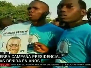 Cierra reñida campaña presidencial en Uganda