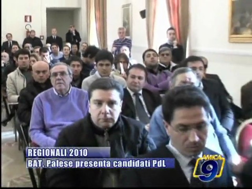 REGIONALI PUGLIA 2010 | Palese presenta a Trani i 6 candidati del PdL per la BAT