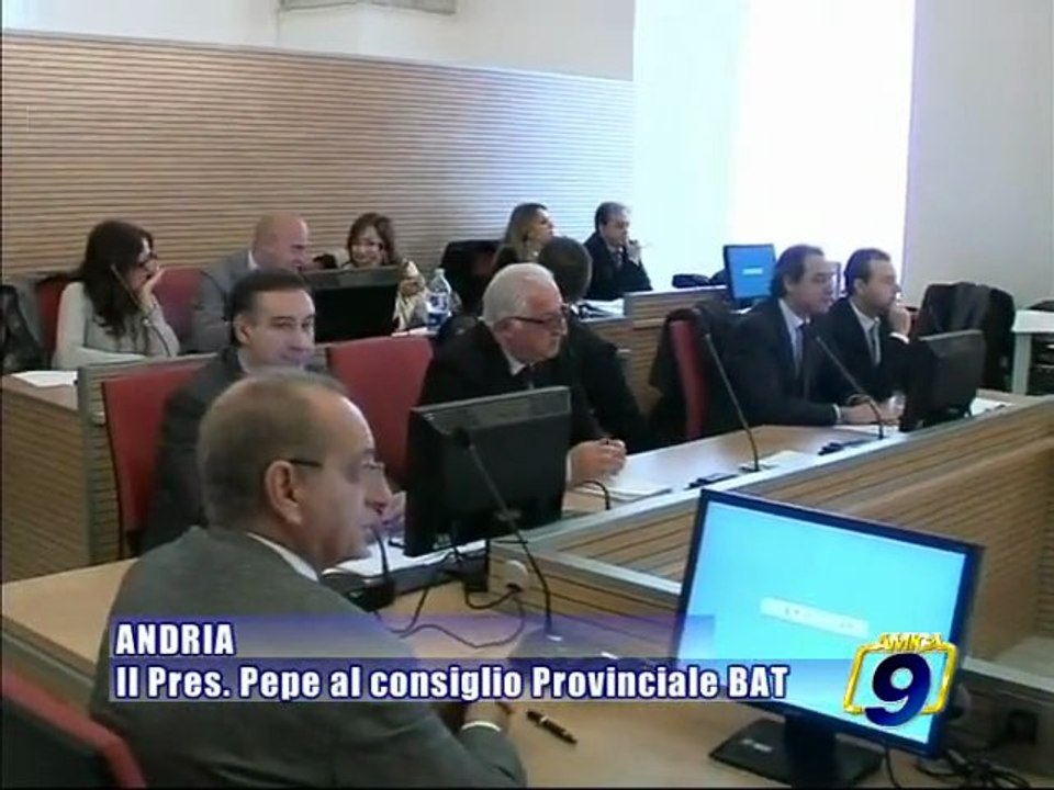 PROVINCIA BAT. Il presidente Pepe al consiglio provinciale della BAT