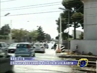 BARLETTA. Prevista chiusura passaggio a livello di via Andria da Lunedi 18 a  Venerdi 29 Maggio