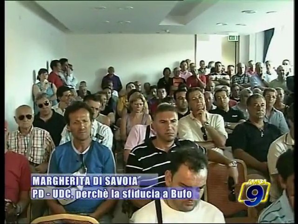 MARGHERITA DI SAVOIA. PD - UDC, i motivi della sfiducia a Bufo