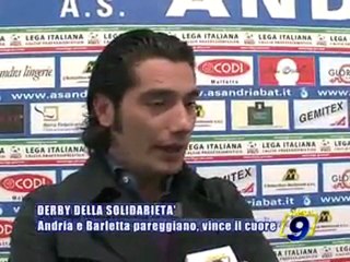 DERBY DELLA SOLIDARIETA'. Andria e barletta pareggiano, vince il cuore