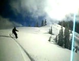 Backcountry snowboarding near Mount Shasta CA - 100% helmet cam action.