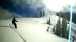 Backcountry snowboarding near Mount Shasta CA - 100% helmet cam action.