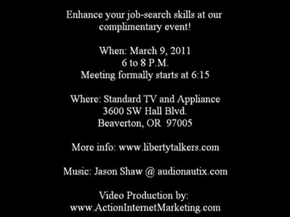 Job Search: Beaverton Oregon Event!