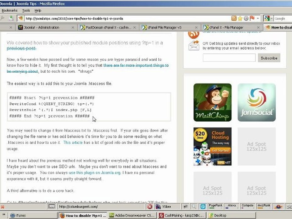 How to hide Template’s Positions or disable “index.php?tp=1”