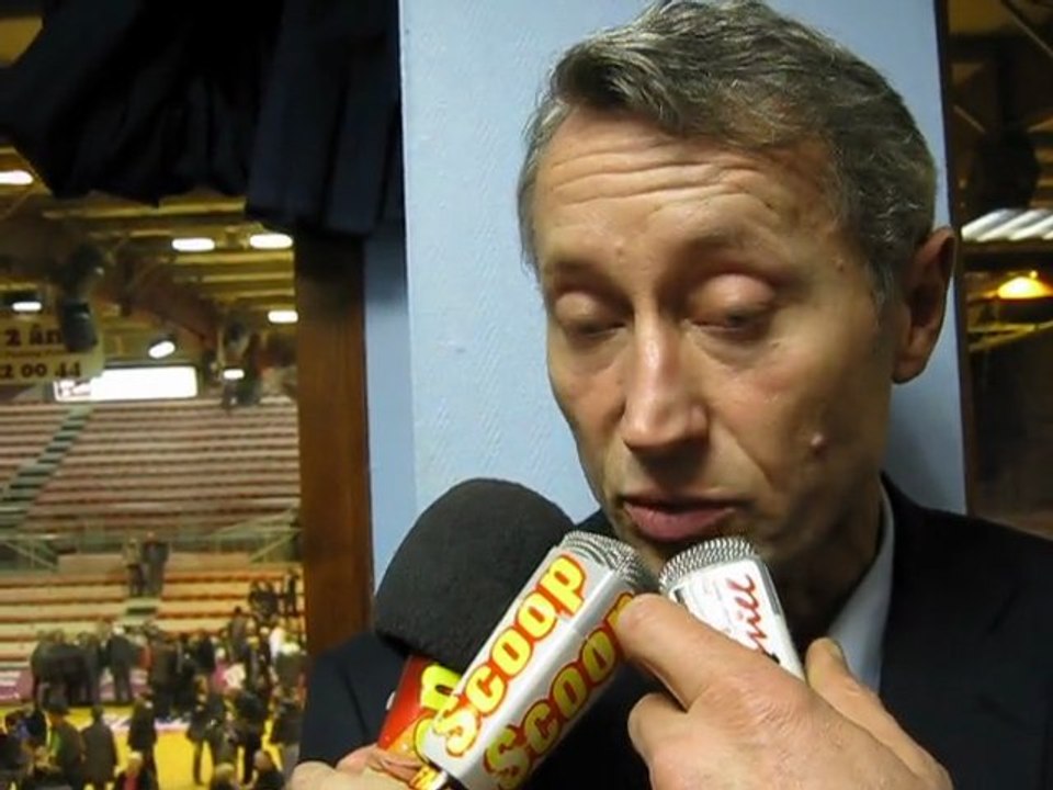 Basket -Reaction du coach Michel Veyronnet après JL - Rouen