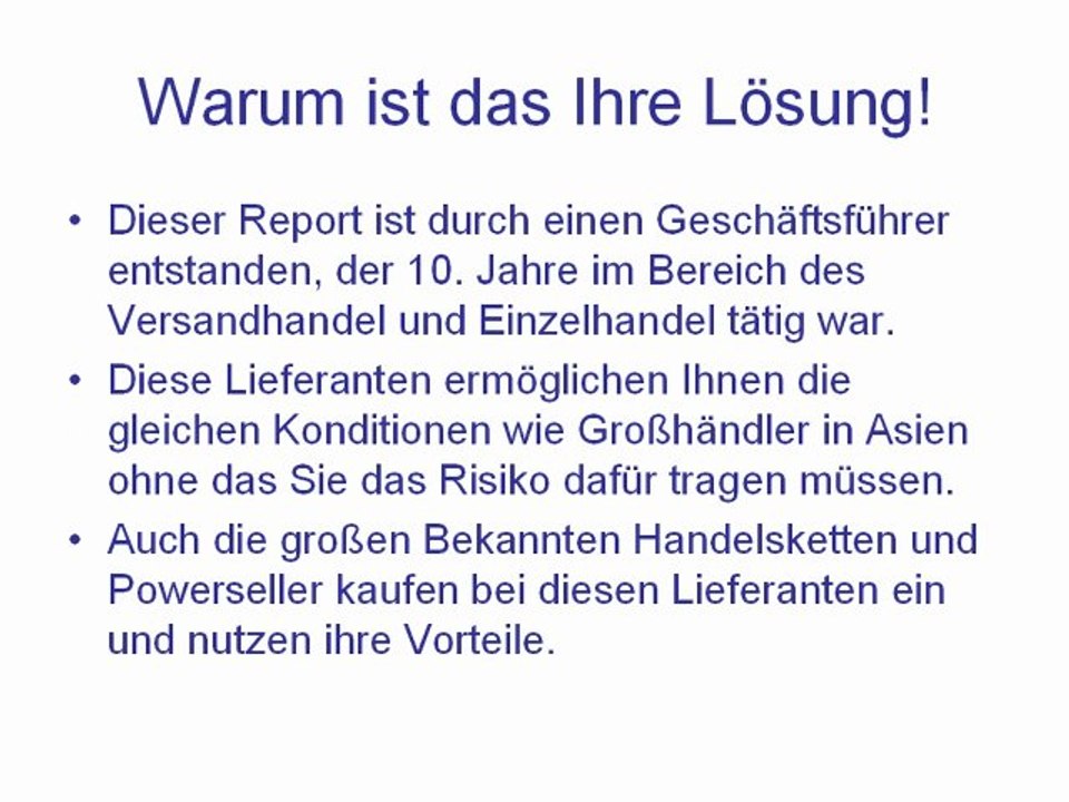 Asien Import Adressen finden