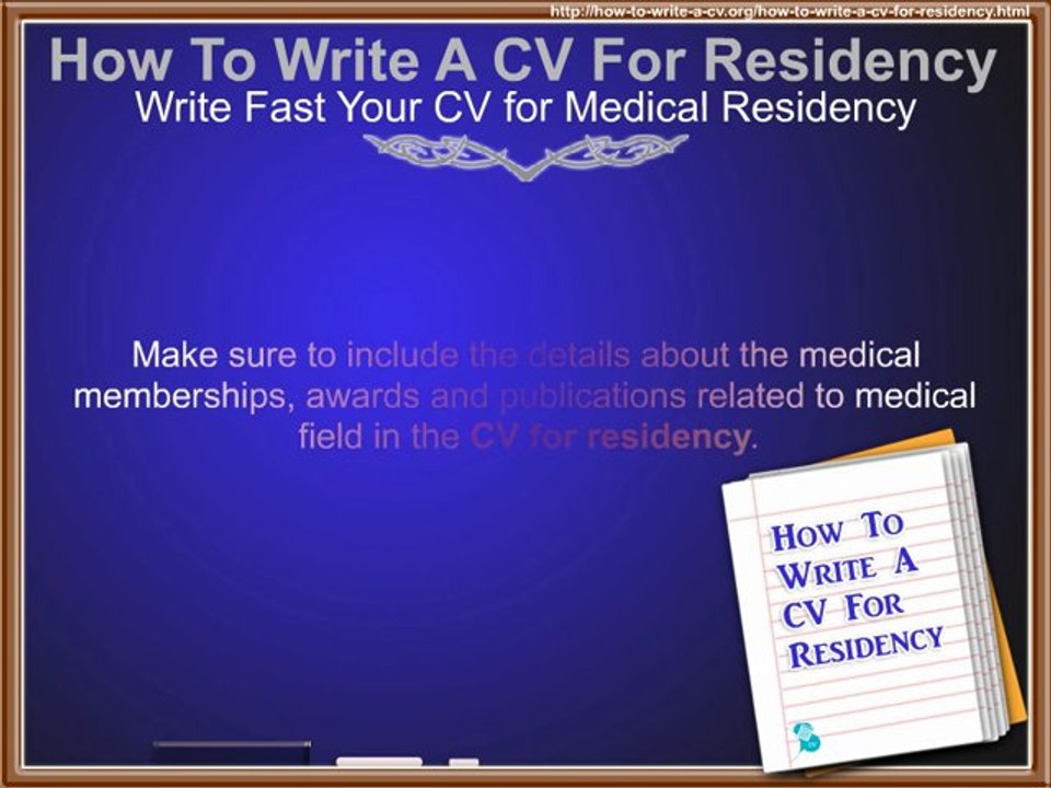 How To Write A CV For Residency