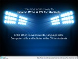 how to write a cv for students