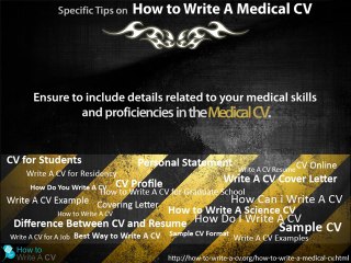 how to write a medical cv