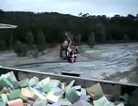foam pit double backflip on the 50