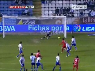 هدف إشبيلية الثاني من اسكوديه على ديبورتيفو لاكورونا