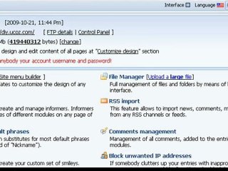 Logging out of website control panel