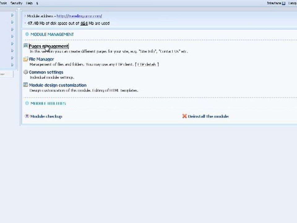 deletion of a page via page editor