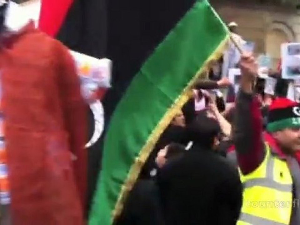 Libyan solidarity outside Downing Street 23 Feb