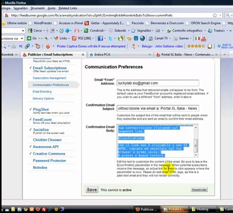 Guida FeedBurner