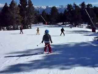 20110216 tout le monde sur la piste verte Les Angles