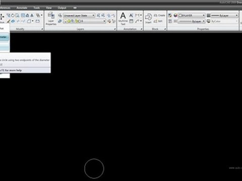 AutoCAD Tutorial - Draw Panel - Circle Command