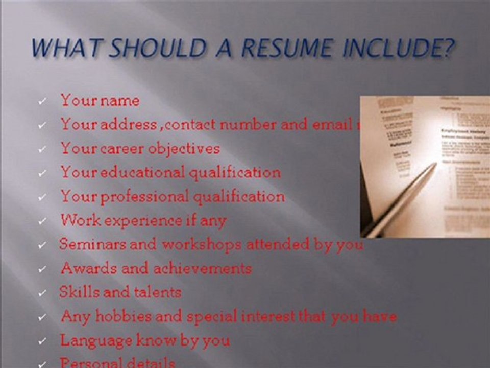 Resume Writing Formats