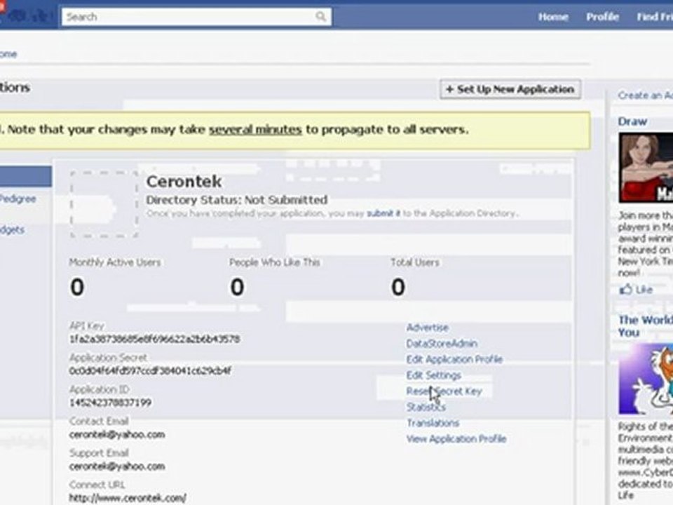 Create an Facebook Application - Connect Website