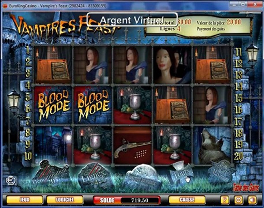 Nouveau jeu Vampire feast www.casino-euroking.com