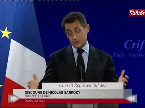 SARKOZY au diner du CRIF . La France est JUIVE !
