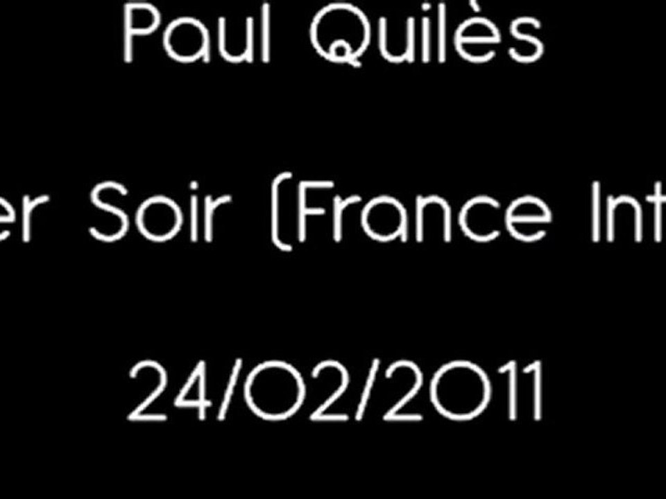 Paul Quilès - Inter Soir - 24/01/2011