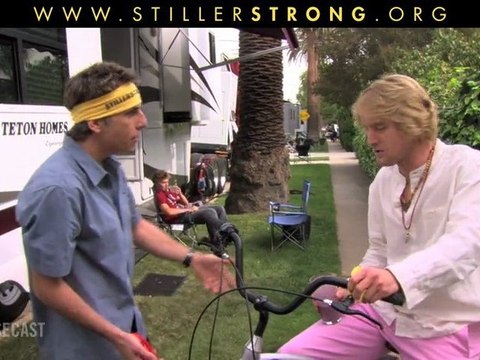 Ben Stiller gives Owen Wilson a StillerStrong headband